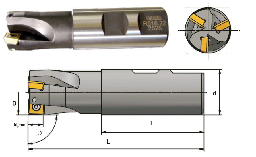 R516.22-2525 stopková fréza